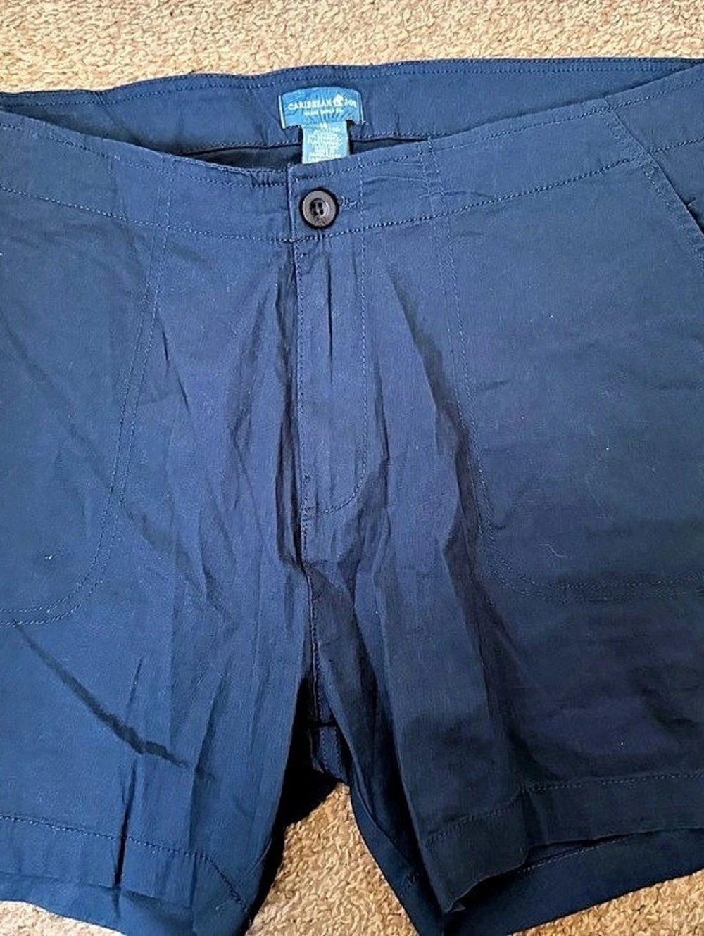 Caribbean Joe Women’s Flat Front Shorts in Blue Size 14